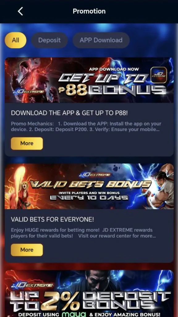 JD Extreme Casino App Preview - Promo